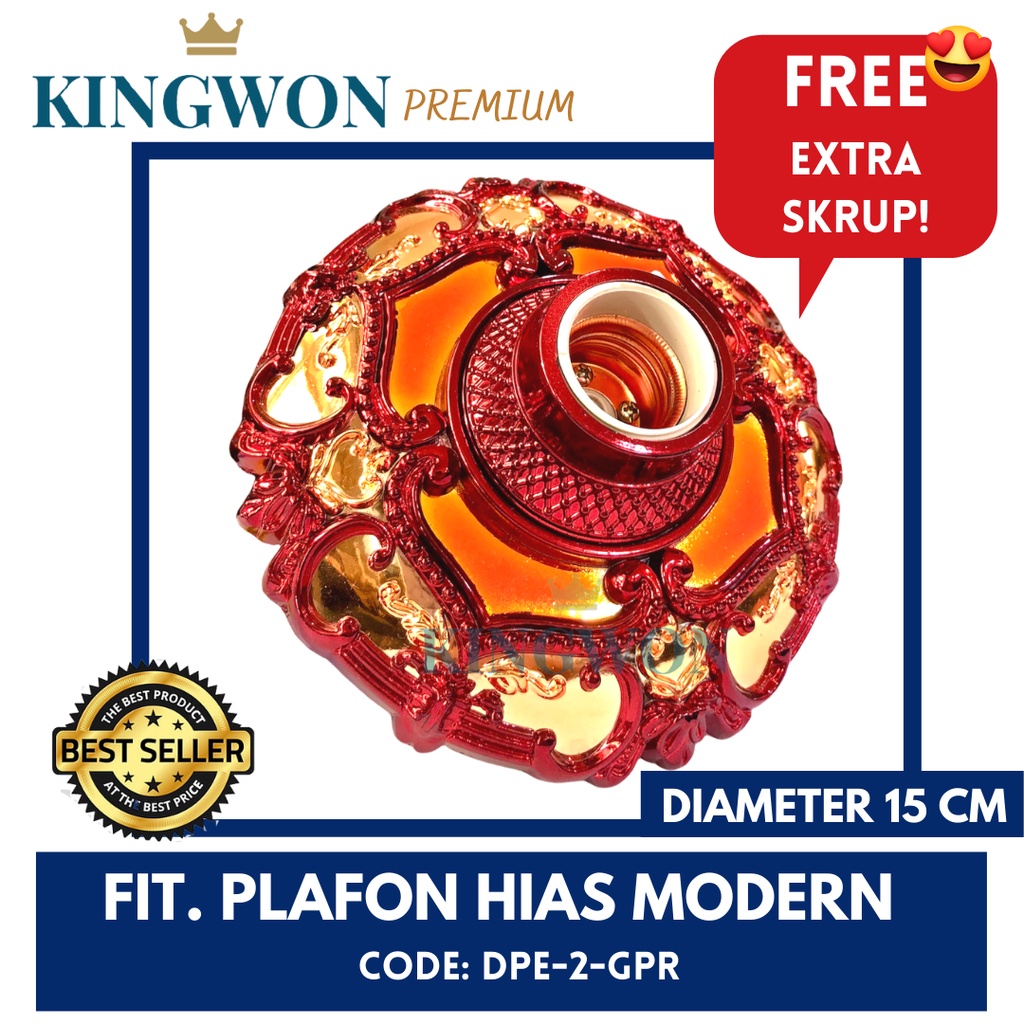 FITTING LAMPU PLAFON HIAS MODERN E27 DPE 2 SPG KINGWON