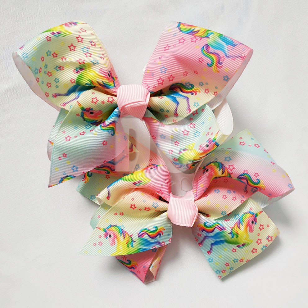 PGS-048 KECIL Jepit Rambut Unicorn 2in1 Pita Ala JOJO SIWA Motif RANDOM
