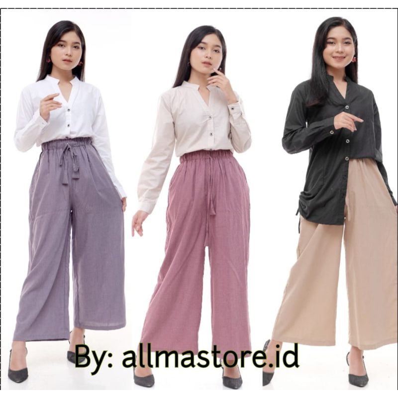 Celana Kulot Wanita Jumbo dan Standar SUPER PREMIUM Katun Supernova Bawahan Wanita Berkualitas-1