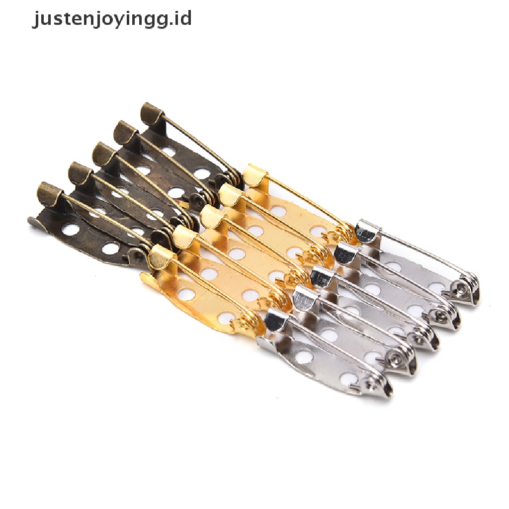 【justenjoyingg.id】 50pcs Safety Brooch Catch Bar Locking Pins Back Base Findings DIY Craft 20mm .