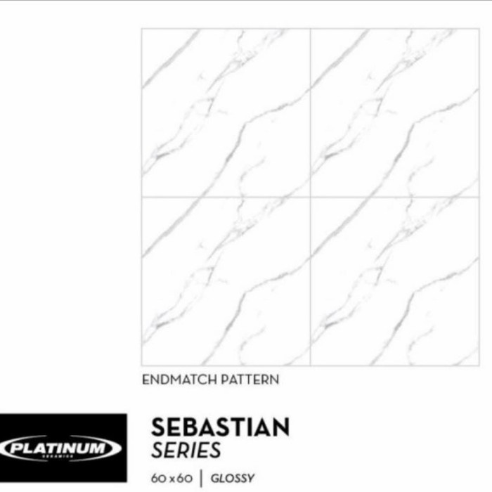 Keramik Platinum Sebastian Grey 60x60 / Keramik Lantai Glossy