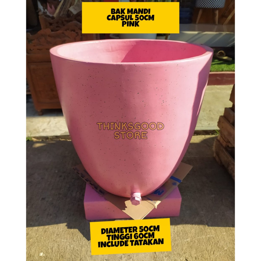 BAK MANDI GENTONG AIR MODEL CAPSUL PINK TYPE 50 GUCI GENTONG SEMEN TRASO MINIMALIS BATU ALAM