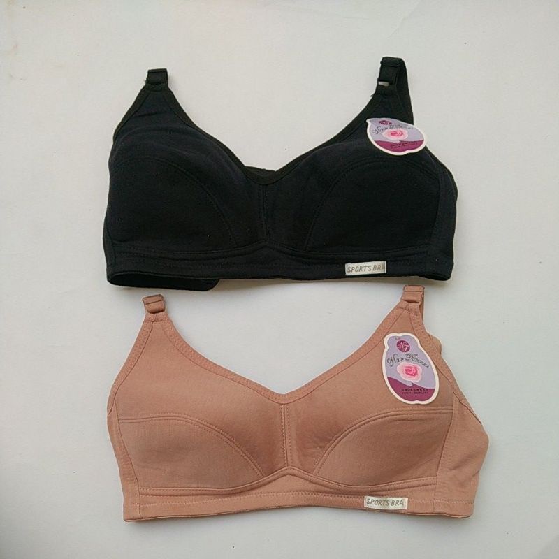 BH Sport Bra Cup Besar Hitam Size Besar Tanpa Kawat Busa Tipis