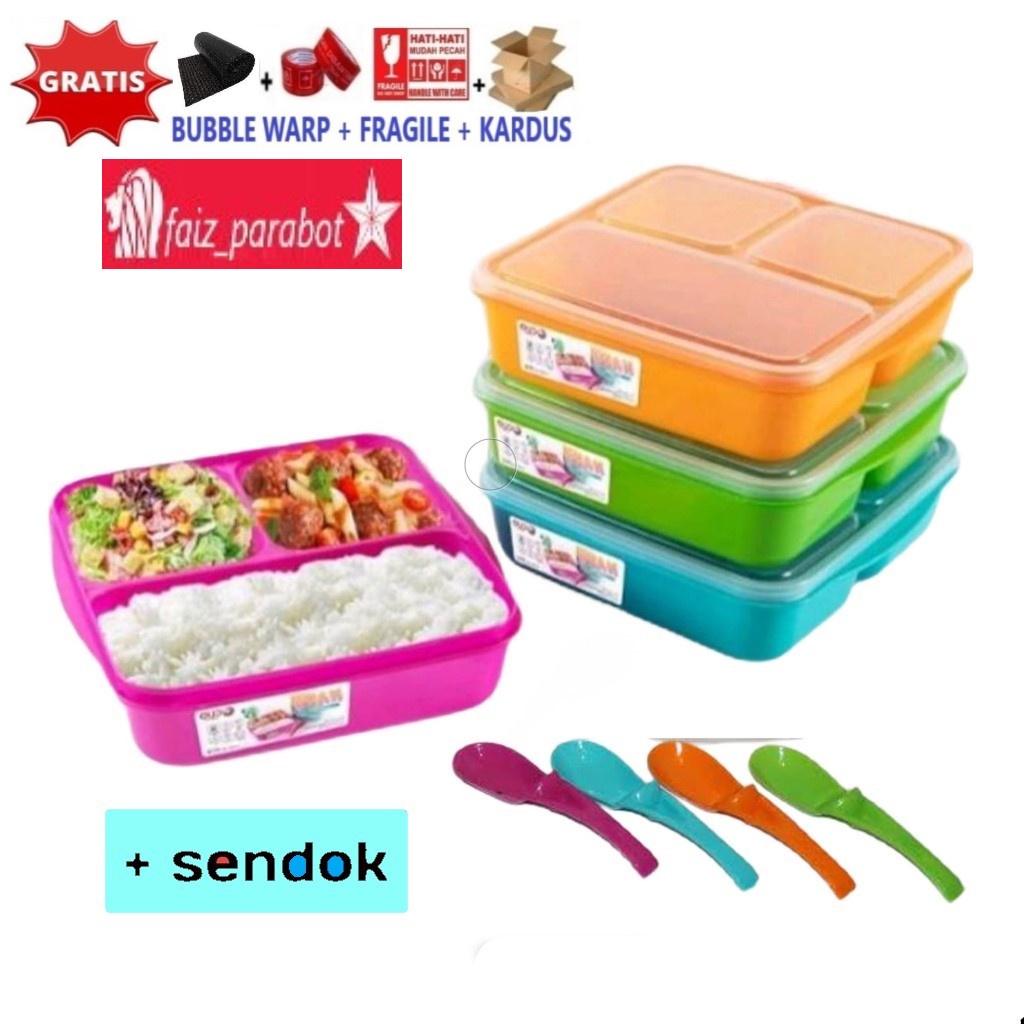 Lunch box / tempat makan / kotak makan  / Catering box nara / misting Bento box - Clio