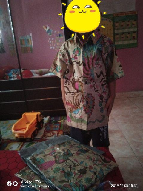 Couple Batik Khan - Atasan Batik  Dewasa Anak Merak Soft Sarimbit Keluarga Blouse