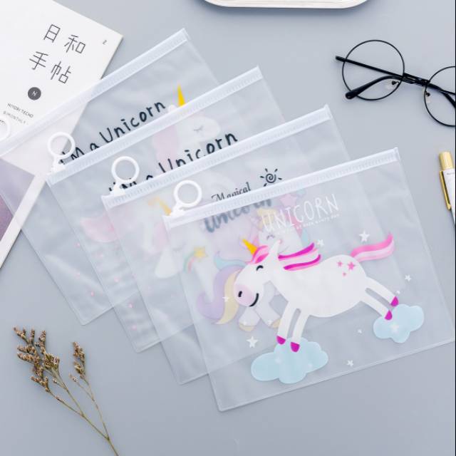

Angelstarry Tempat Pensil Unicorn Transparan Pencil Case