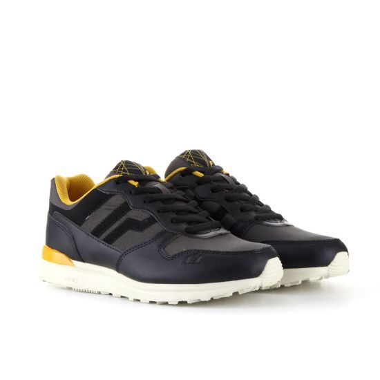 Sepatu Casual Sneaker Uno Piero P20089 Jogger Black Orange Off White