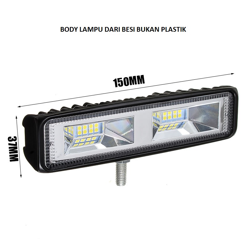 lampu LED bar 15 cm motor/ mobil 48 watt 12 volt - 24 volt