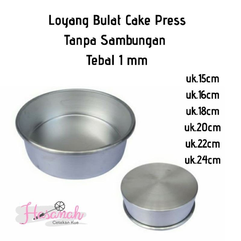 Jual Loyang Bulat Press / Loyang Bolu Press Tanpa Sambungan 16 cm