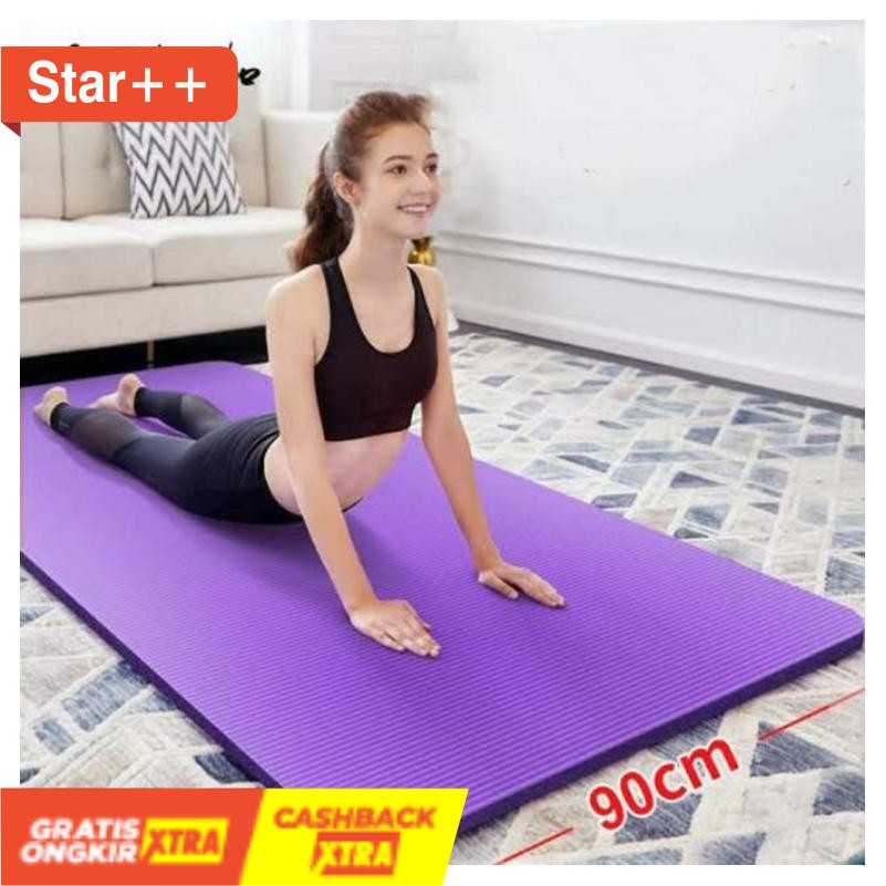 perlengkapan olahraga yoga sport senam zumba baru   matras yoga mat jumbo lebar 90cm tebal 10mm