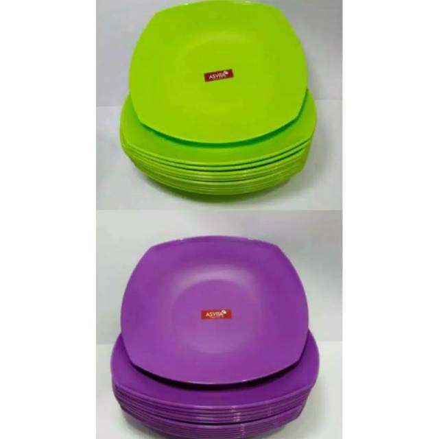 PIRING DAN MANGKUK MAKAN PLASTIK ASVITA LUSINAN