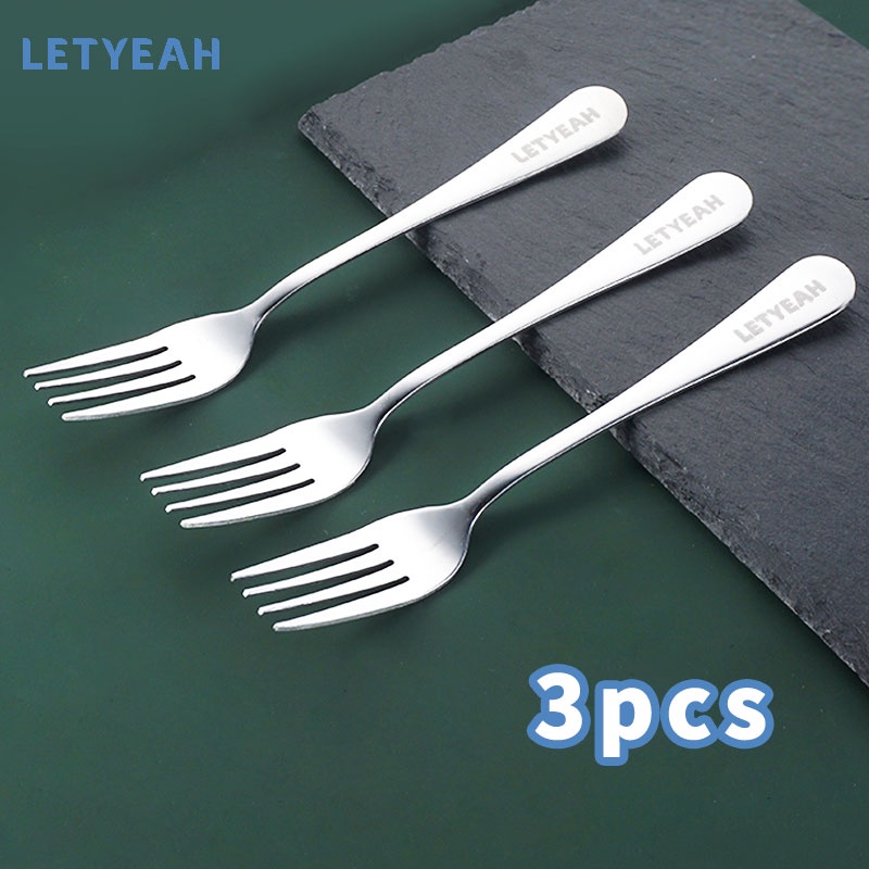 letyeah garpu makan stainless 1 set isi 3pcs / tas penyimpanan free