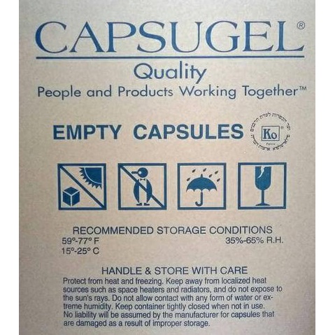 Original Kemasan 500 Capsugel Kapsul Kosong 0 Natural Ukuran 0 Kapsul 0 Bening