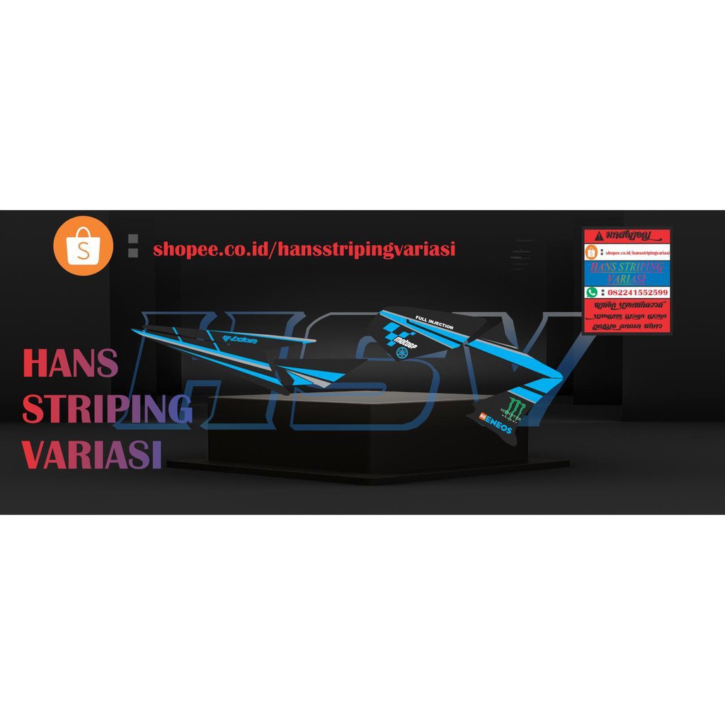 striping stiker decal old vixion monster energy