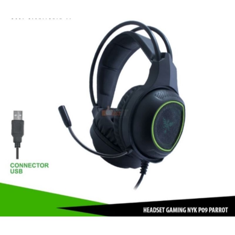 Headset gaming nyk nemesis parrot Hs-P09 Economic 7.1 Surround Sound nyk