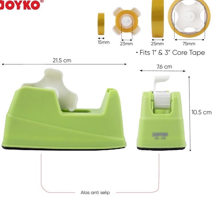 

AHZA Tape Dispenser Tempat Isolasi 1inchi 0.5inchi JOYKO TD-103 / TC-113 ooqy657