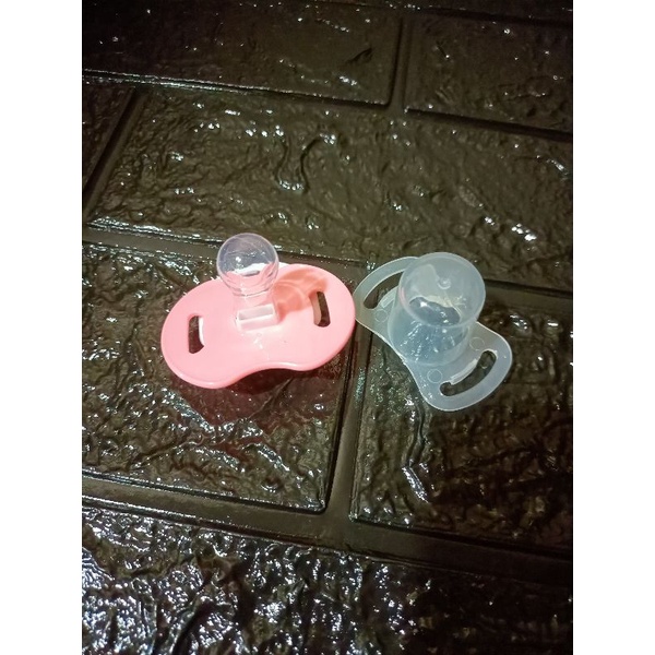 LYSASHOP - Kompeng Bayi Dot Empeng Gepeng Datar Bulat Set Kotak Baby Pacifier Soother Food Grade-Bulat Pink 1Pcs