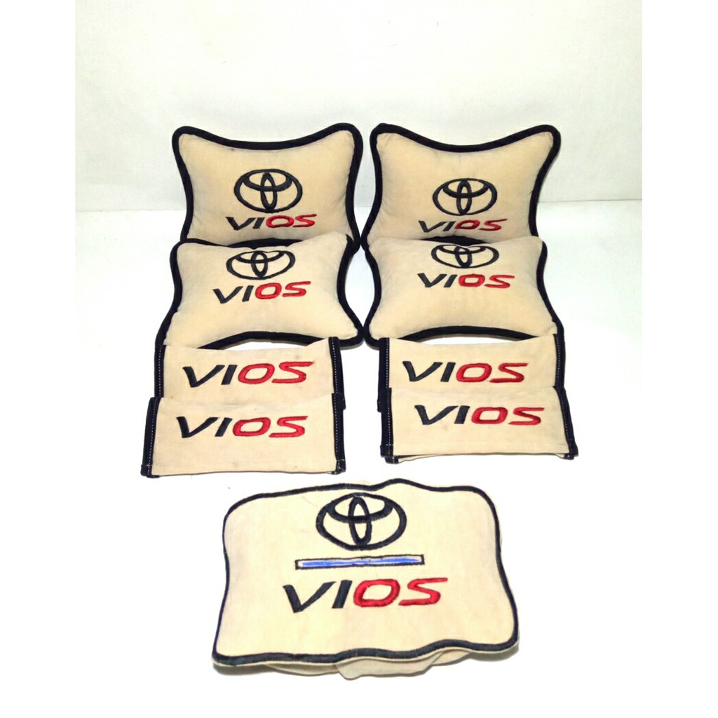 Bantal Aksesoris mobil Toyota Vios Cream List Hitam