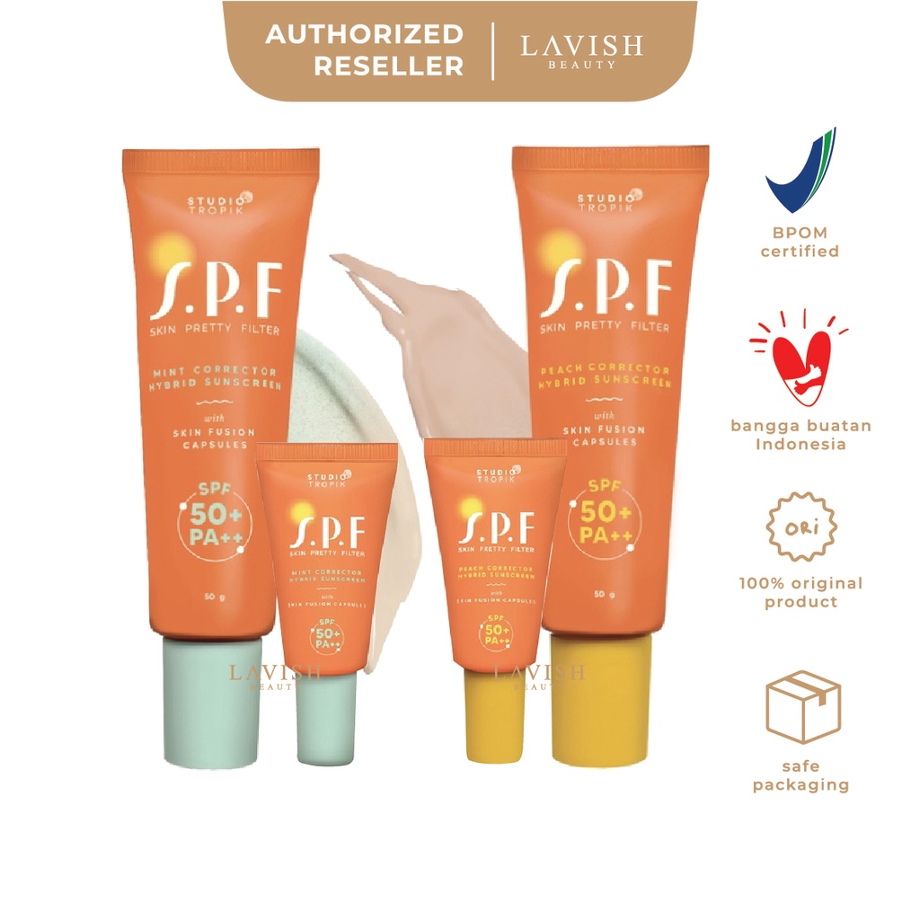 STUDIO TROPIK SPF Skin Pretty Filter 50+ PA++ Peach // Mint (50g)