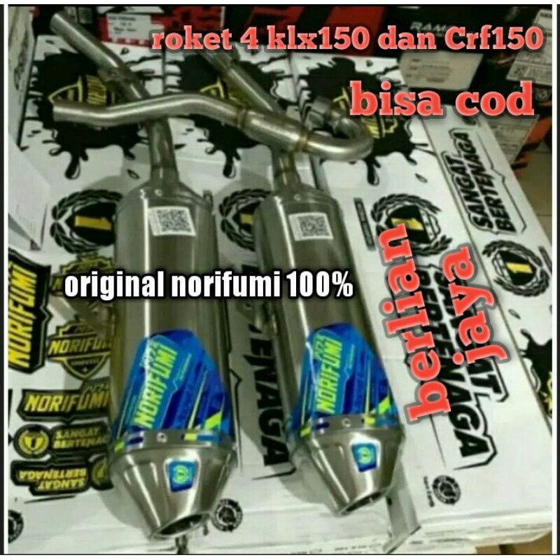 Knalpot racing norifumi roket 4 stanlis klx 150,Dtrackar dan crf 150 original 100%