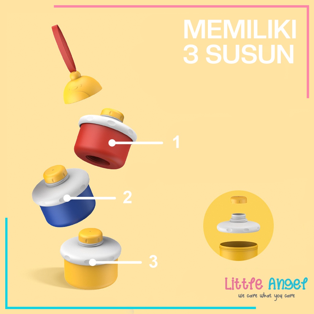 Tempat Susu Susun Bayi Kotak Travel Susu Formula Wadah Sekat Tingkat Dispenser Makanan Kontainer Susu Bubuk Anak Bayi Container