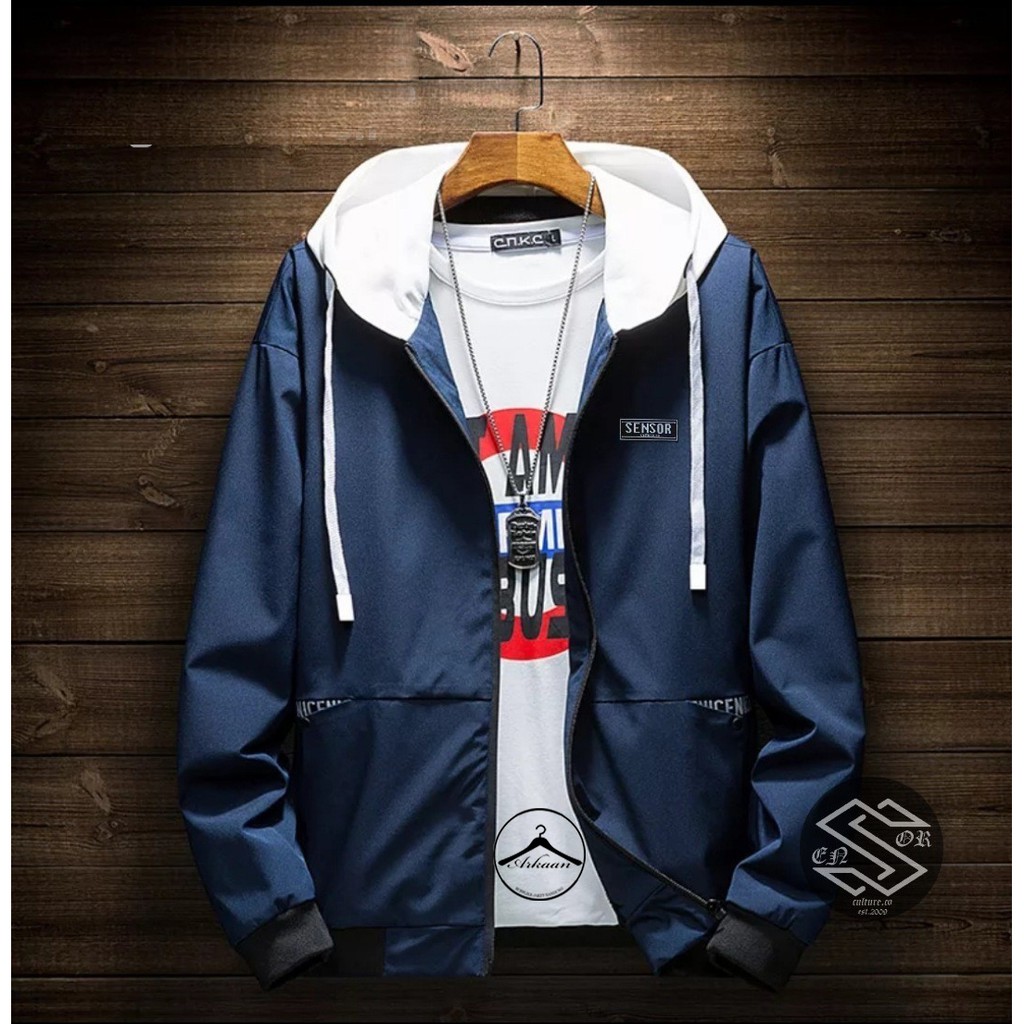 [Bayar Di Tempat / COD] Jaket Hoodie Pria / Caket Hoodie Cakar Taslan Sensor Original