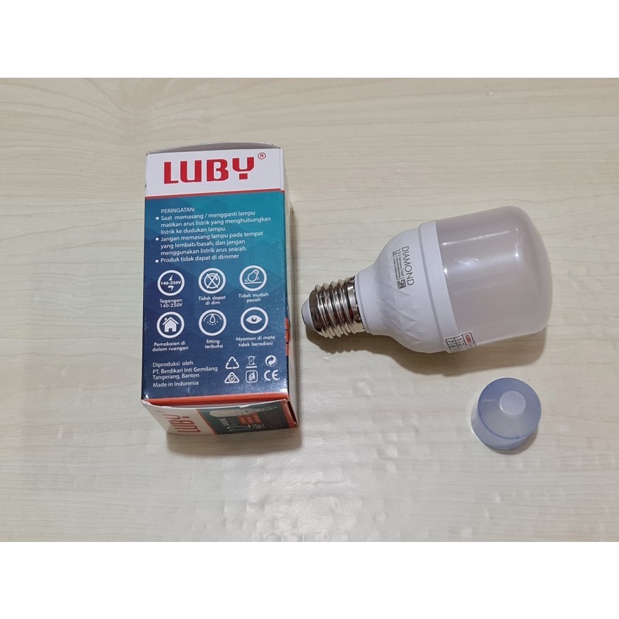 Lampu Bohlam LED 12 Watt Luby Diamond New Generation Samsung Inside Putih Original