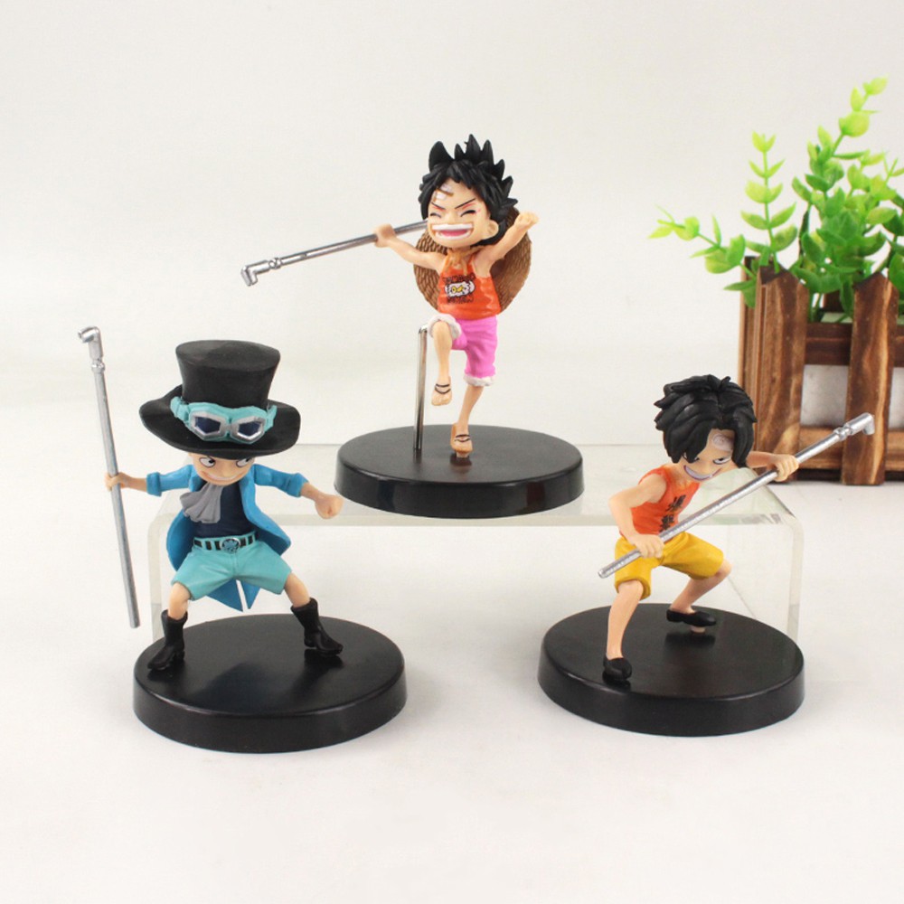 Lanfy Mainan Action Figure Model Anime Monkey D Luffy Ace 9-10cm Untuk Koleksi