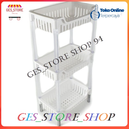 Rak Plastik Serbaguna 3 Tingkat Putih