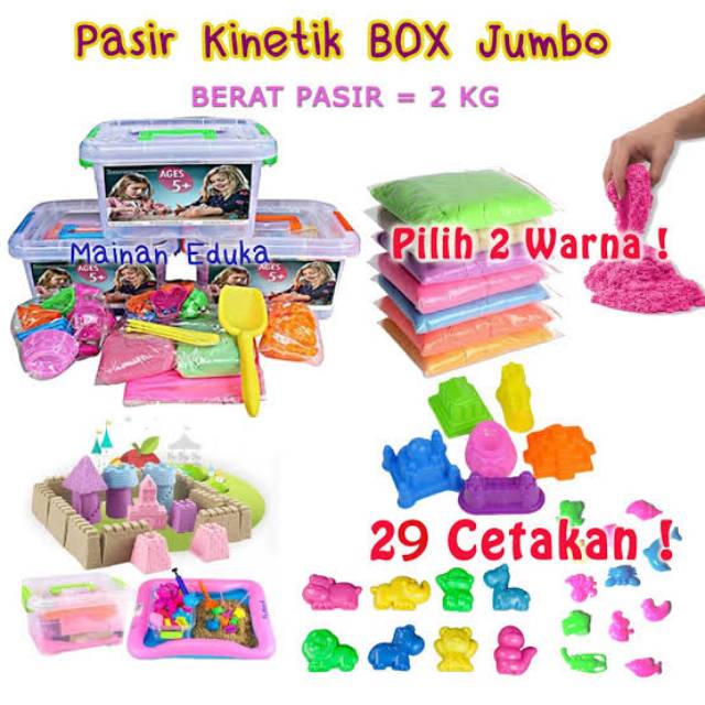 Mainan anak pasir kinetik paket jumbo 2 kg pasir