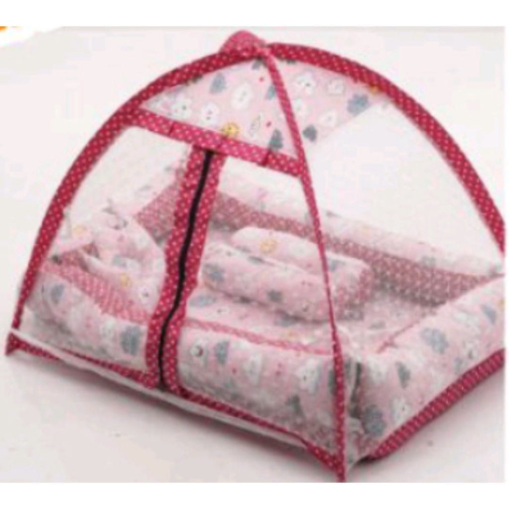 KASUR BAYI TENDA KELAMBU / KASUR BAYI KELAMBU SET BANTAL CROWN + 2 GULING BABY FREE TAS MIKA