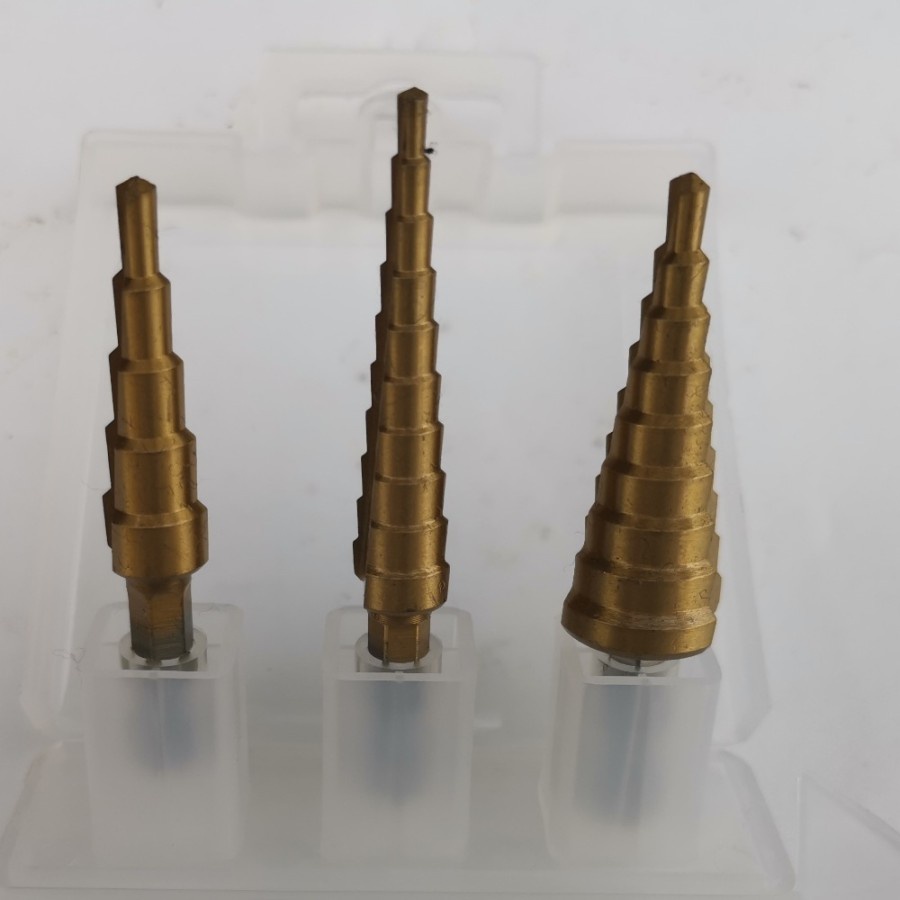 mata bor set pagoda Multi Step Drill Bit SET Titanium 3 PCS