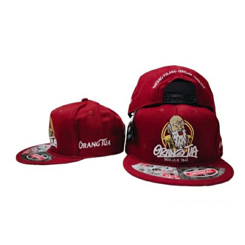 (BISA COD)TOPI SNAPBACK ORANG TUA RED