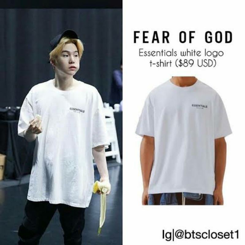 Kaos T shirt Essentials fear god BTS suga RM Jungkook style