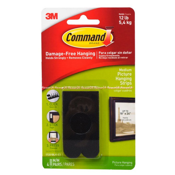 Command Picture Hanging Strip Large Perekat 3M untuk Mempelkan Frame di Dinding