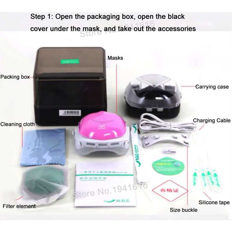 Xiaomi Masker Udara Electric Mask HEPA Filter USB Rechargeable Q5 Pro