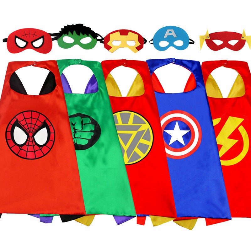 Jubah Set Topeng Superhero Murah Kostum Halloween Anak Murah Cosplay