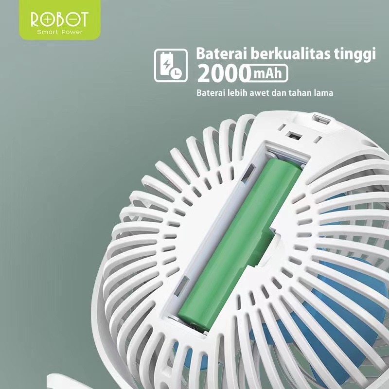 ROBOT RT-BF10 Portable Mini Fan Portable Kipas Angin Mini 2000mAh Garansi Resmi 1 Tahun