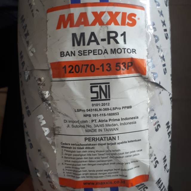 Jual Ban Maxxis Ma R Ukuran Untuk Ban Depan Yamaha Nmax Dengan Soft Compound