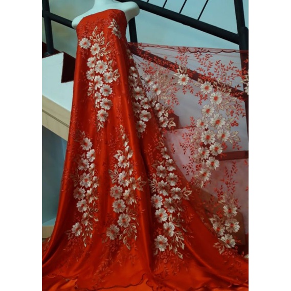 Kain Tile/Tulle Motif, tile brokat kain, tile polos, tile motif, tile mutiara, tile brokat(harga set