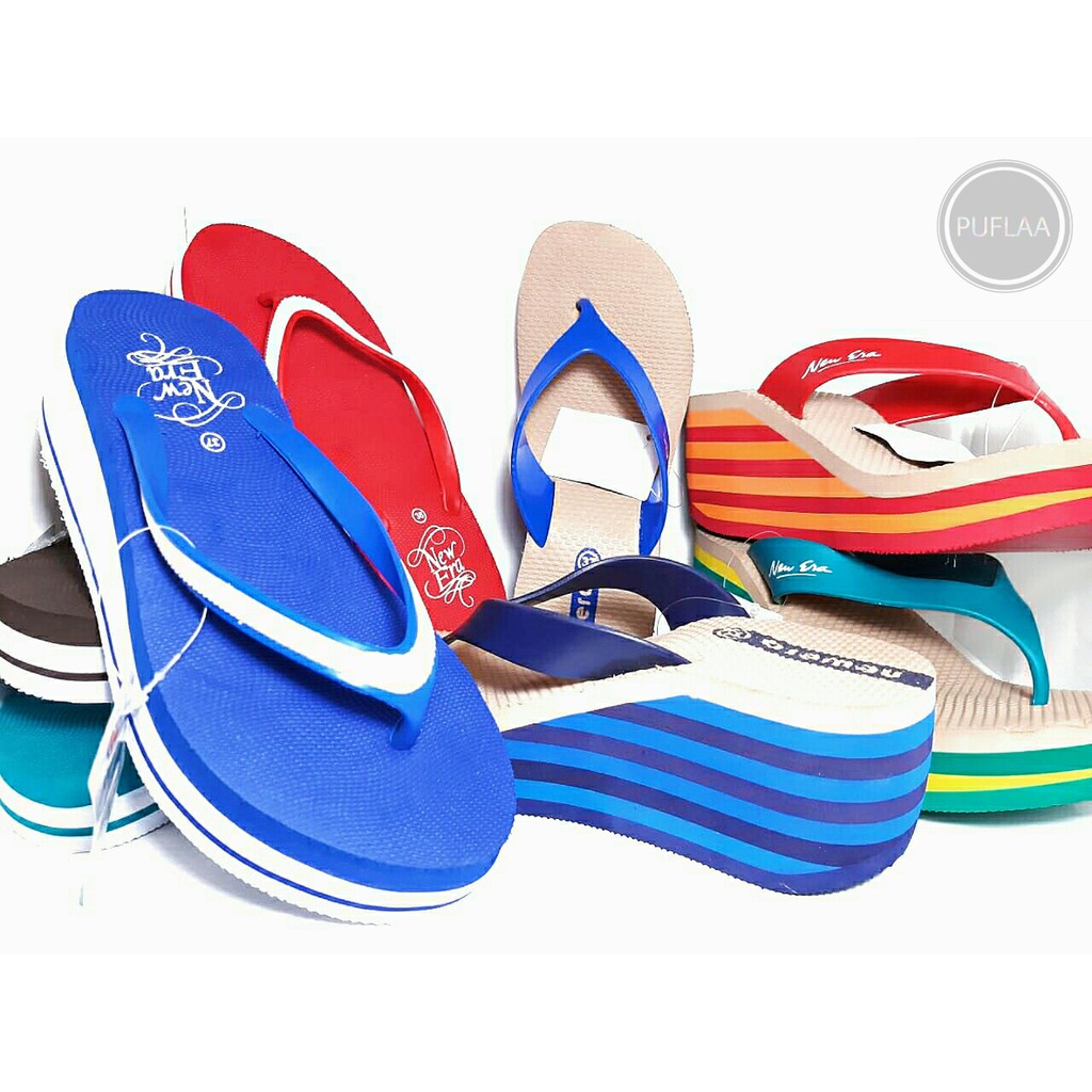 Sandal Wanita Wedges Jepit New Era Mango Aneka Warna Ukuran 37-40 Sendal Cewek
