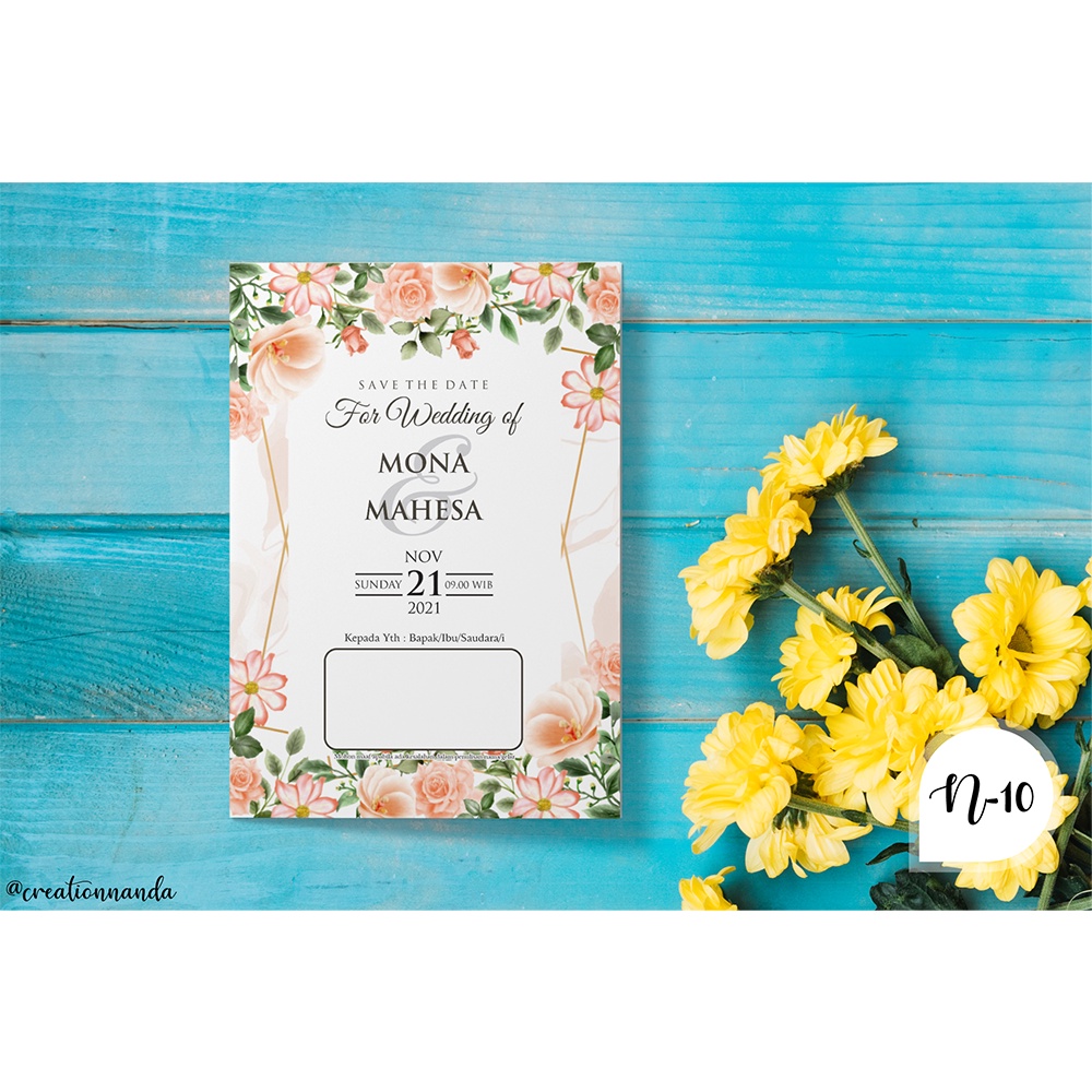 Undangan Cantik N-10 + Thanks Card