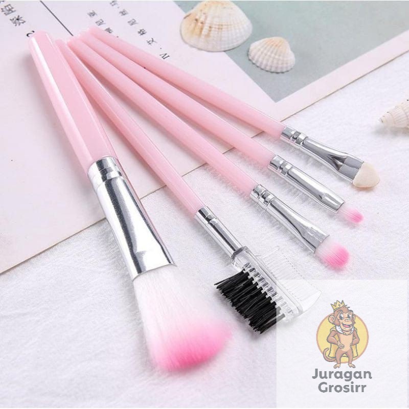 JG - ALAT MAKE UP - KUAS MAKE UP SET 5 PCS / MEI HONG DA -  MHD WARNA