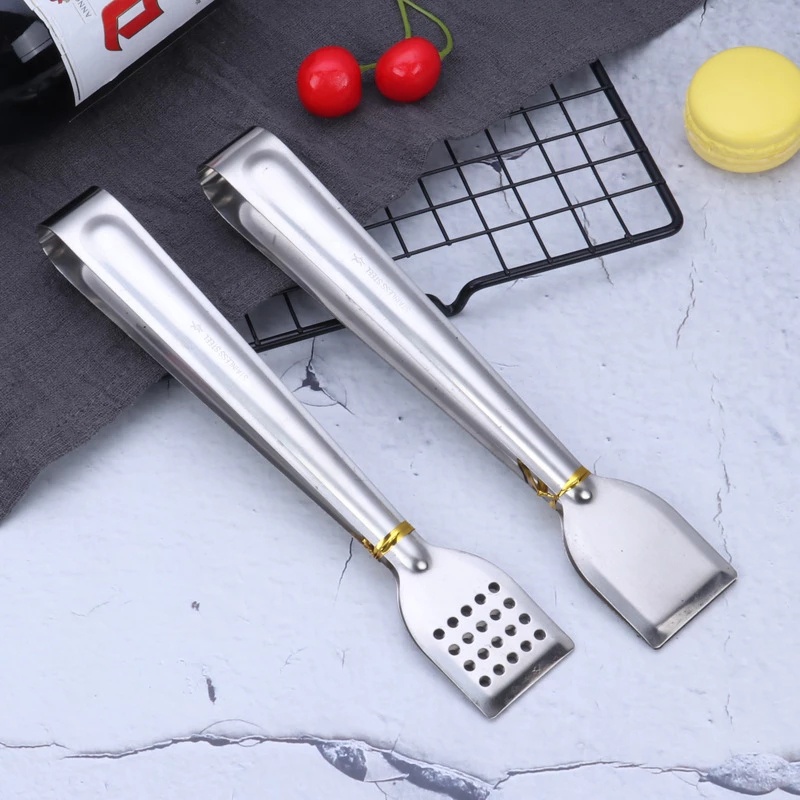 Kitchen Stainless Steel BBQ Food Tongs / Anti Heat Bread Clip Pastry Clamp Bead Clip Kitchen Accessories