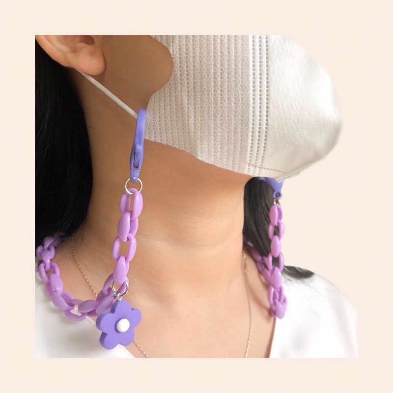 strap masker korea / kalung masker mutiara / masker chain rantai mutiara/ gantungan masker strap