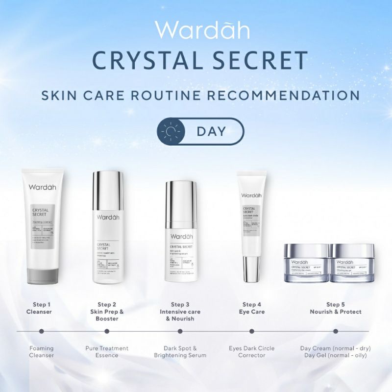 WARDAH CRYSTAL SECRET BRIGHTENING DAY CREAM 9ML ~ ORIGINAL 100%