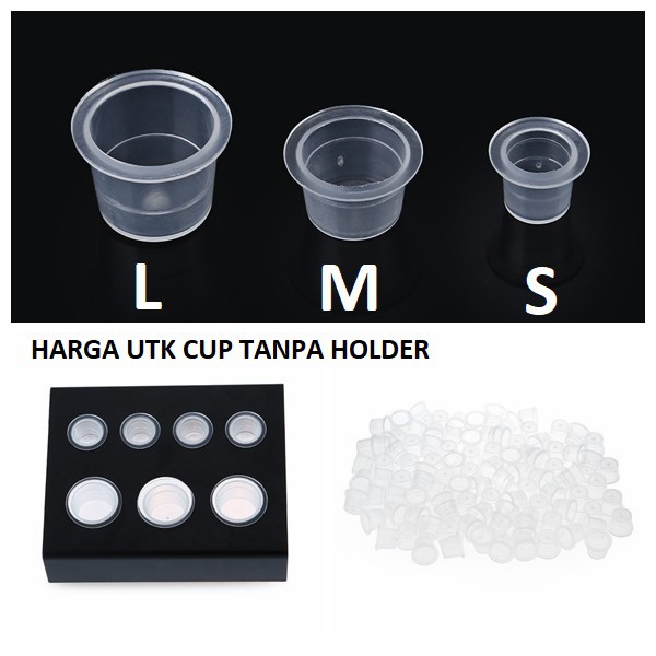 

CUPS CAPS TATTOO INK HOLDER TINTA TATTOO WADAH TINTA S/M/L MERAH/KUNING / BENING