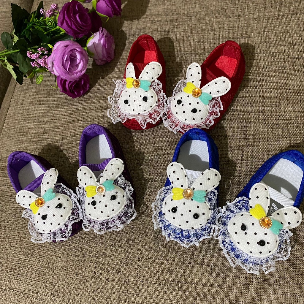 [TAMAN SEPATUKU] SEPATU TRENDY MURAH PREWALKER ANAK PEREMPUAN BONEKA KELINCI 0-12 BULAN FPX12