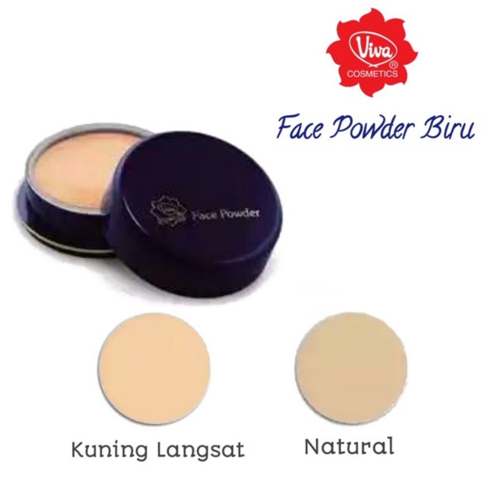 Viva Face Powder Biru - 14gr | Bedak Tabur Viva