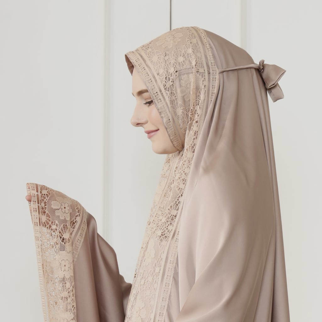 MUKENA Premium Armani Silk Premium - ARMANI SILK Brokat Vintage